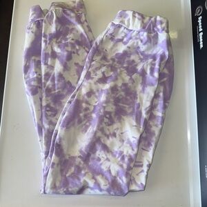 Boohoo Purple and White Tie-Dye Sweatpants